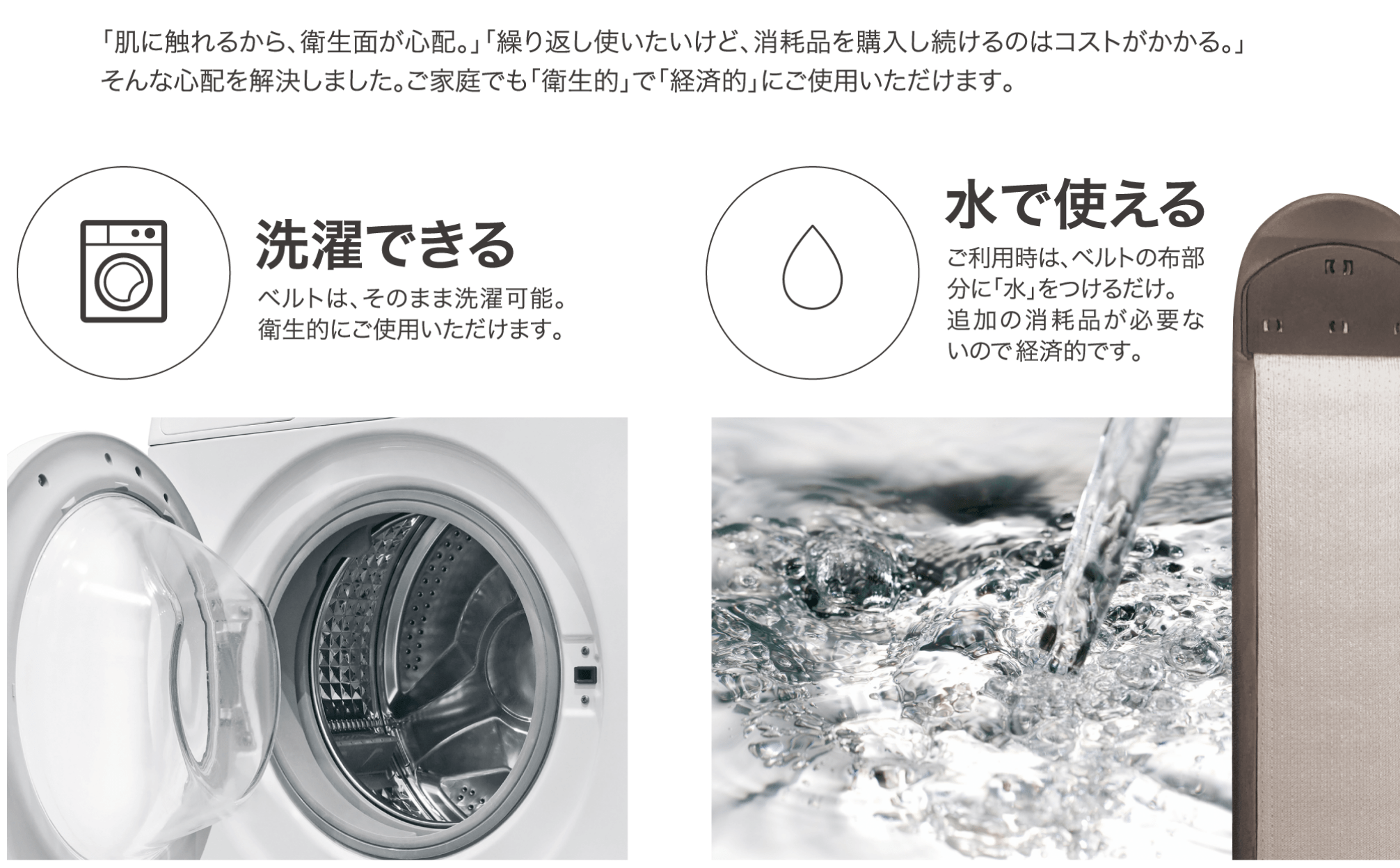 洗濯できる　水で使える